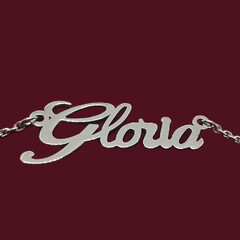 Серебряное колье с именем Gloria