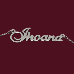 Серебряное колье с именем Jhoana