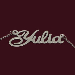 Серебряное колье с именем Yulia