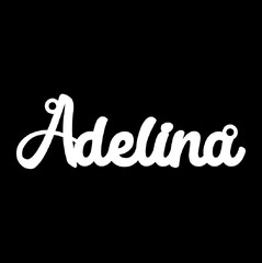 Серебряное колье с именем Adelina