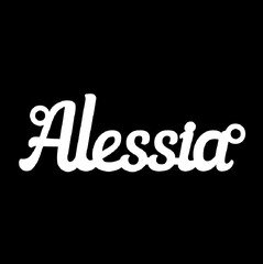 Серебряное колье с именем Alessia