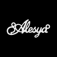 Серебряное колье с именем Alesya