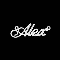 Серебряное колье с именем Alex