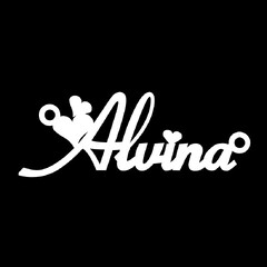 Серебряное колье с именем Alvina