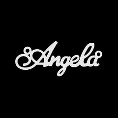 Серебряное колье с именем Angela