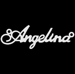 Серебряное колье с именем Angelina