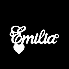 Серебряное колье с именем Emilia