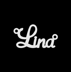 Серебряное колье с именем Lina