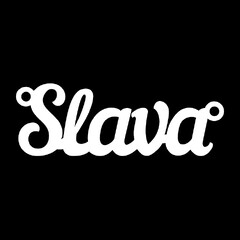 Серебряное колье с именем Slava