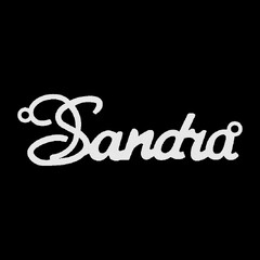 Серебряное колье с именем Sandra
